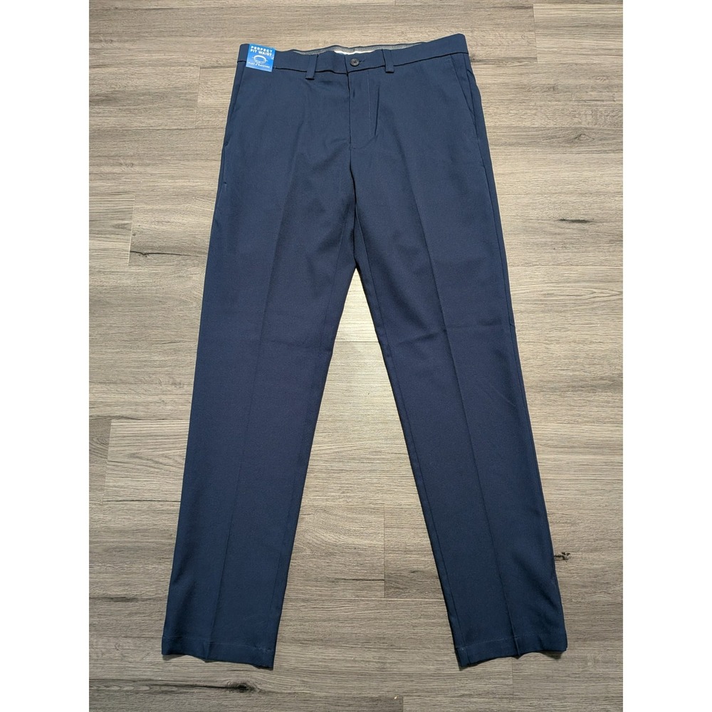NWT Haggar Cool Right Performance Flex Classic Fit Navy Blue Pants Size 36x34